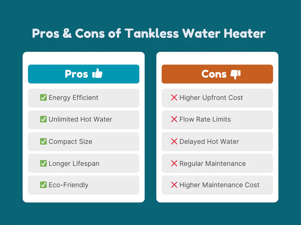 pros cons tankless water heater