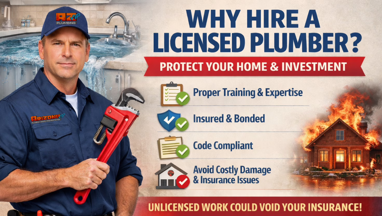 risk hiring unlicensed plumber
